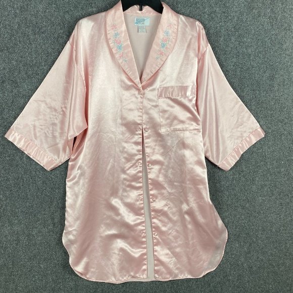 Sarah Morgan Sleepwear Top Large Women's Short Sleeve Pink Polyester Blend L - Picture 1 of 10